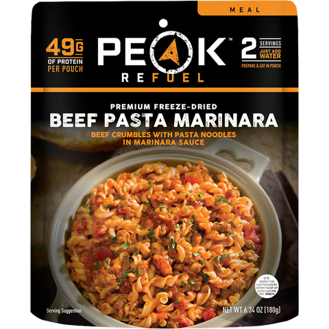 Beef Pasta Marinara - Peak Refuel freeze dried meals