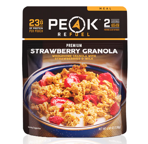 Strawberries and Granola with Milk - Peak ReFuel Breakfast